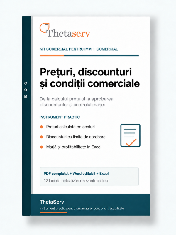 Kit Comercial – Prețuri, Discounturi și Condiții Comerciale – ThetaServ Kit Comercial pentru IMM – Prețuri, Discounturi și Condiții Comerciale – ThetaServ