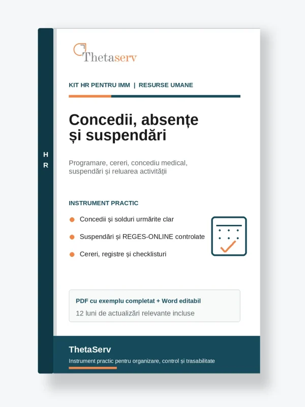 Kit HR – Concedii, absențe și suspendări – ThetaServ Kit HR concedii, absențe și suspendări – ThetaServ