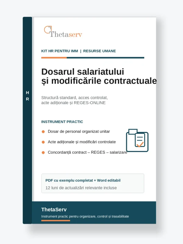 Kit HR – Dosarul salariatului și modificările contractuale – ThetaServ Kit HR dosarul salariatului și modificările contractuale – ThetaServ