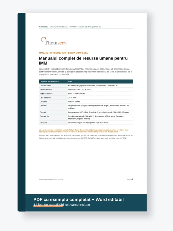 Manual complet de resurse umane pentru IMM – ThetaServ Manual complet de resurse umane pentru IMM – ThetaServ